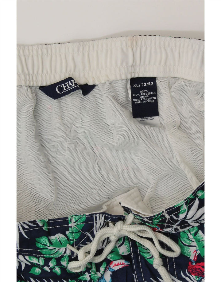 CHAPS Mens Swimming Shorts XL  Navy Blue Animal Print