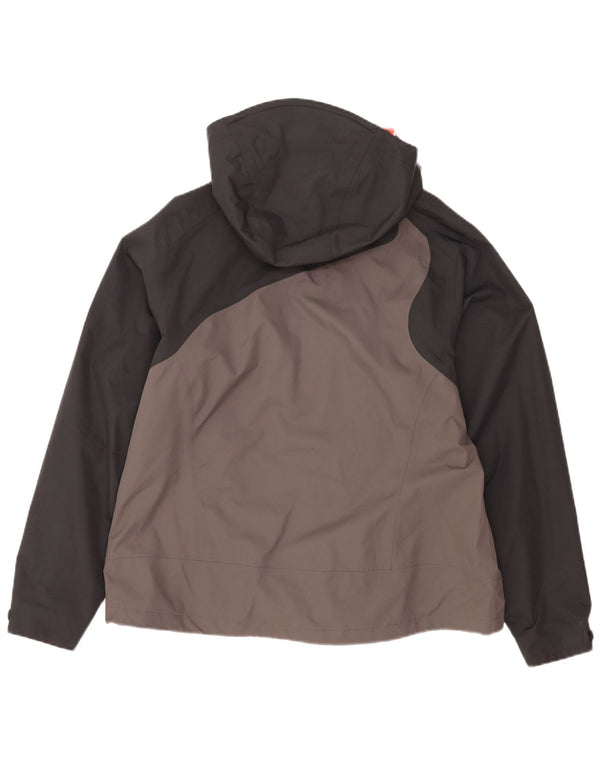 Jack Wolfskin Chaqueta impermeable con capucha para mujer ES 40/40 XL Gris Colorblock