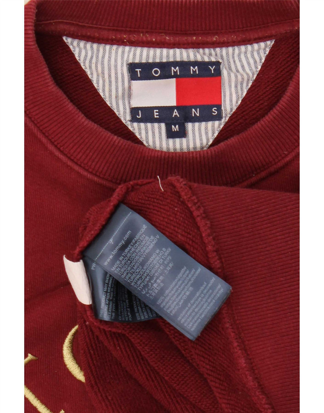 Tommy Hilfiger Sudadera Gráfica para Hombre Jumper Medium Borgoña Algodón