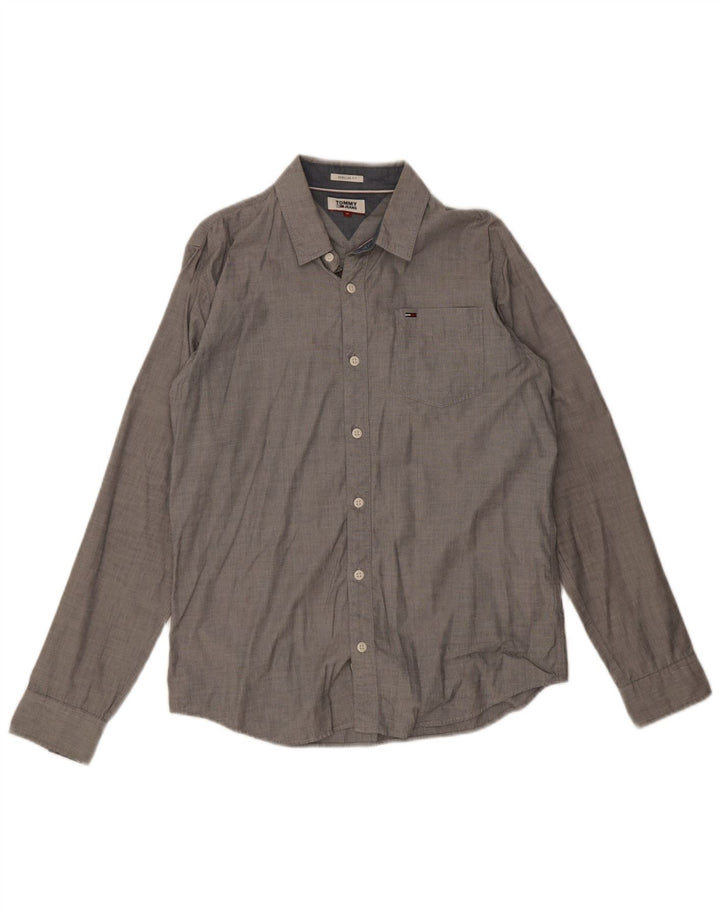 Camisa Tommy Hilfiger Hombre Regular Fit Algodón Gris Medio