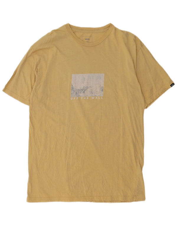 Vans Camiseta con gráfico de ajuste clásico para hombre Top grande de algodón amarillo