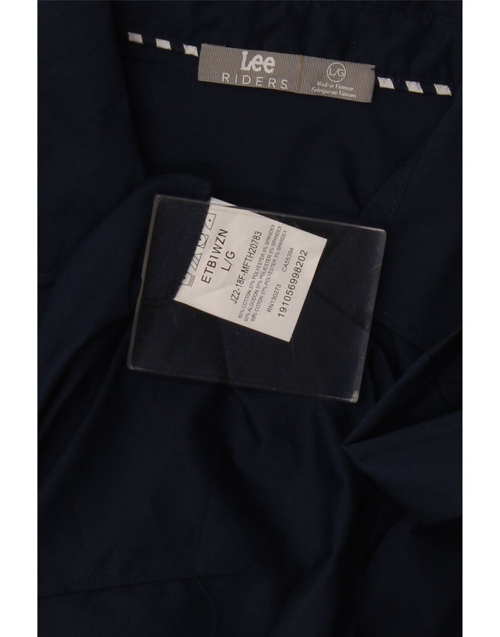 LEE Mujer Riders Shirt UK 46 Grande Azul Marino Algodón