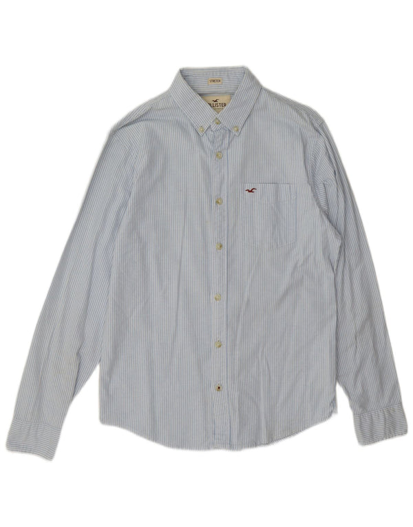 Camisa Hollister Hombre Algodón A Rayas Azul Pequeña