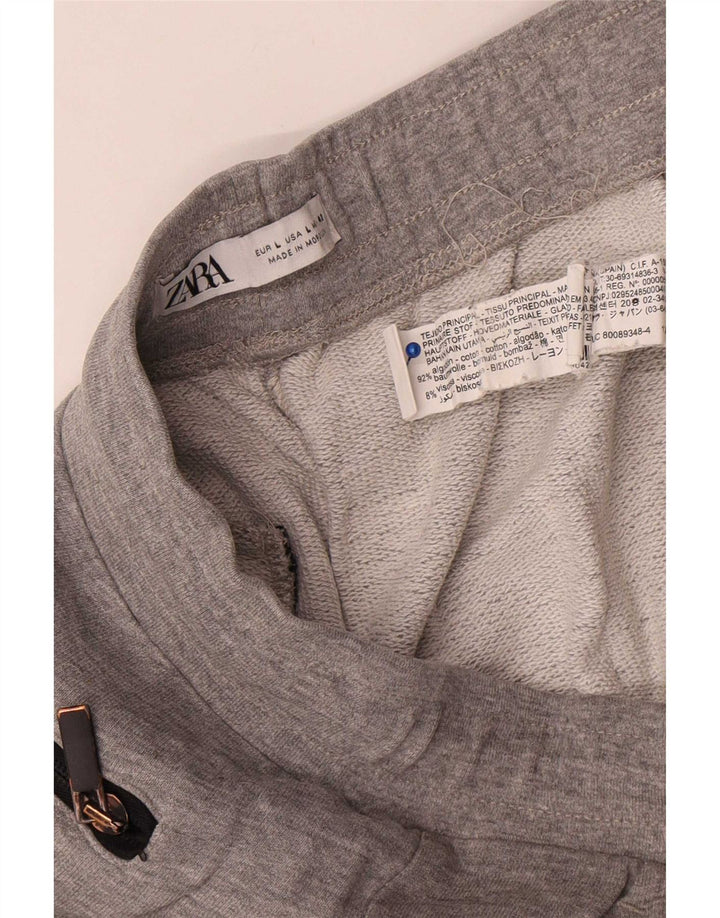 Zara Hombre Pantalones Cortos Deportivos Algodón Moteado Gris Grande