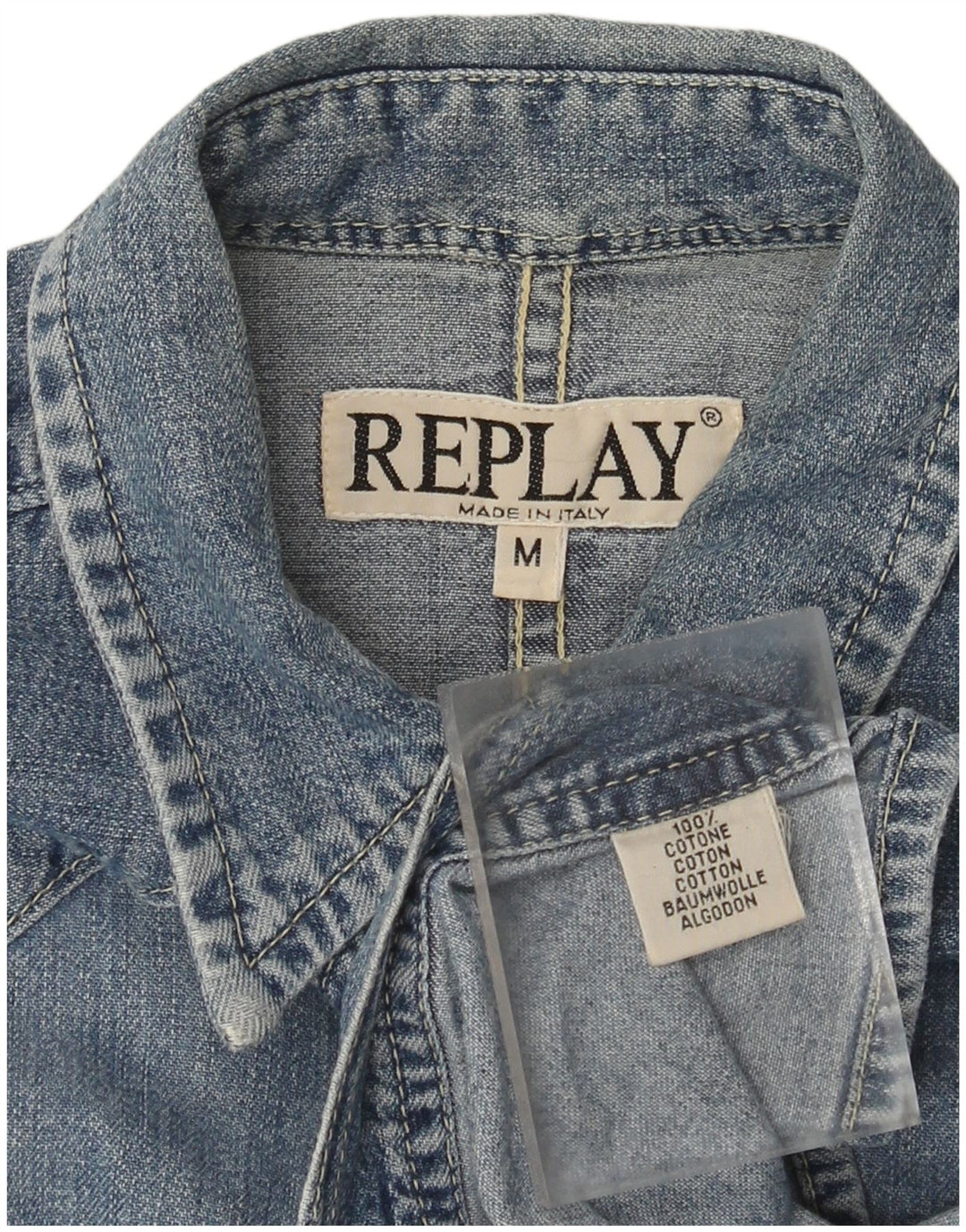 Camisa vaquera para mujer Replay UK 40 Algodón azul medio