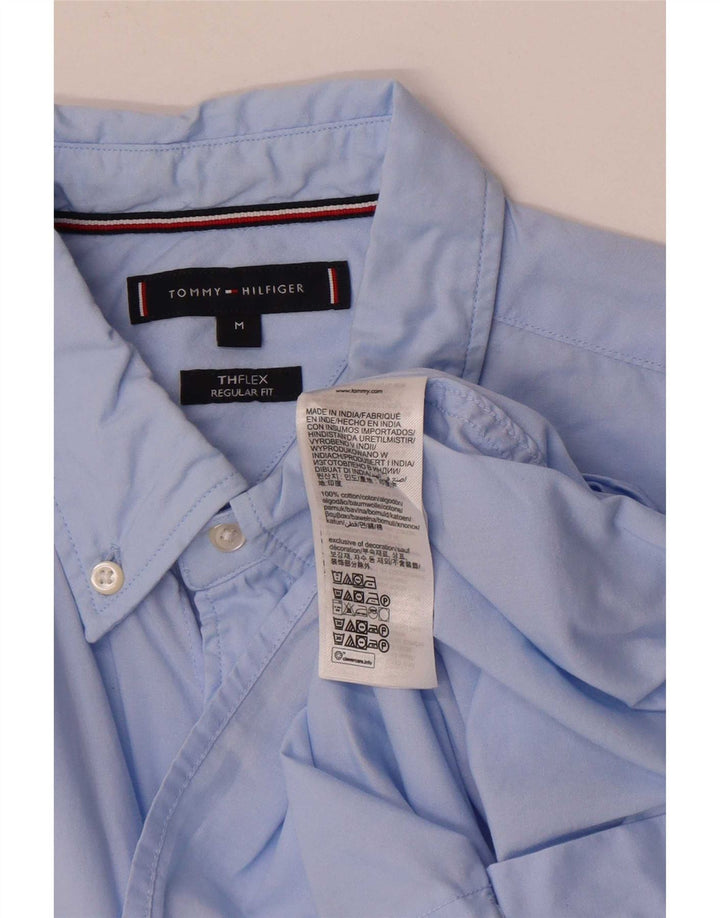Tommy Hilfiger Camisa Regular Fit De Manga Corta Para Hombre Algodón Azul Medio