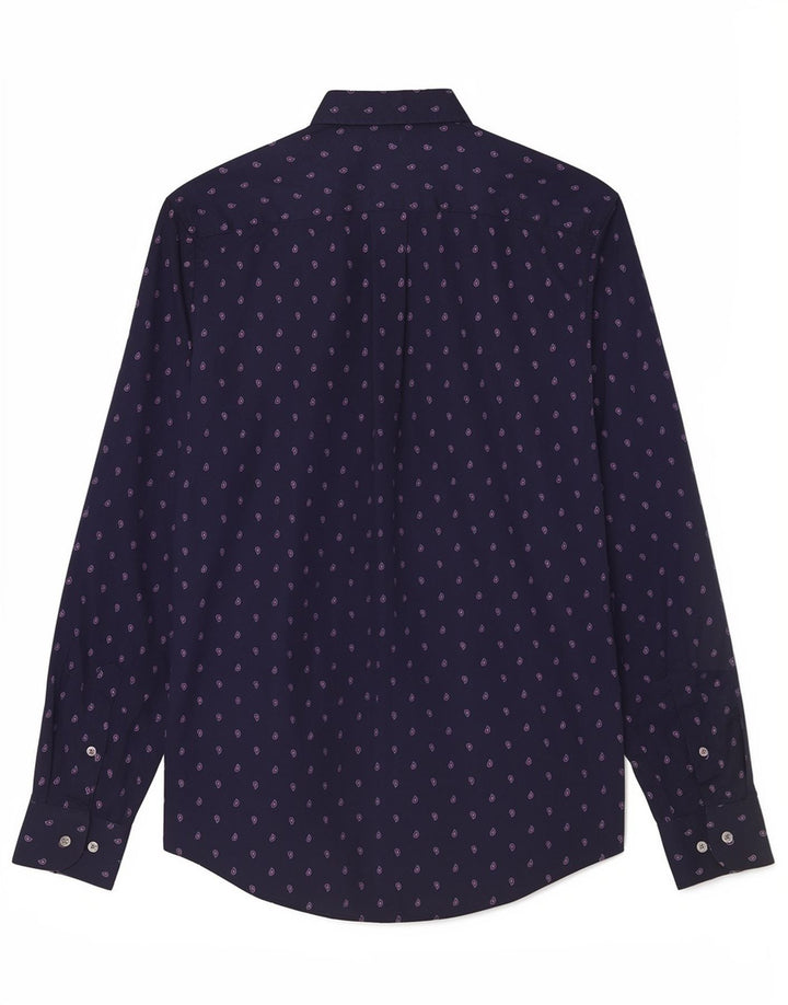 Camisa Tommy Hilfiger Hombre Algodón Paisley Azul Marino Mediano