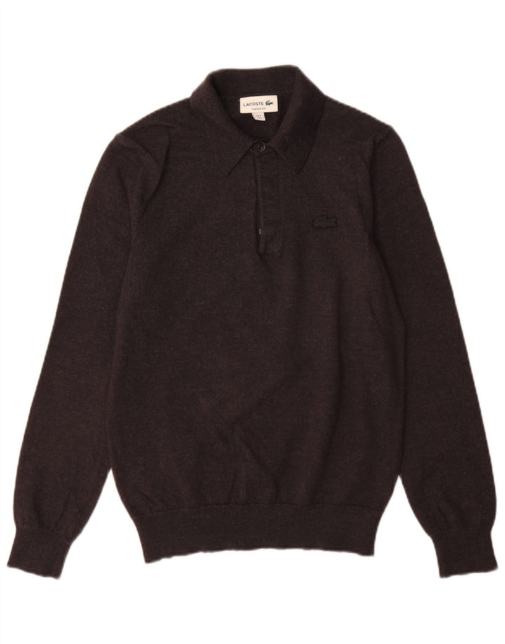 Lacoste - Jersey para hombre, ajuste clásico, cuello polo, talla 3, lana gris pequeña