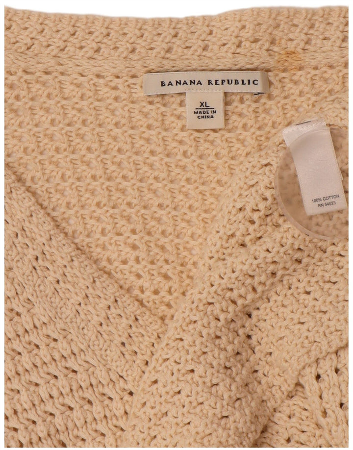 BANANA REPUBLIC Suéter Cárdigan para Mujer UK 40 XL Algodón Beige