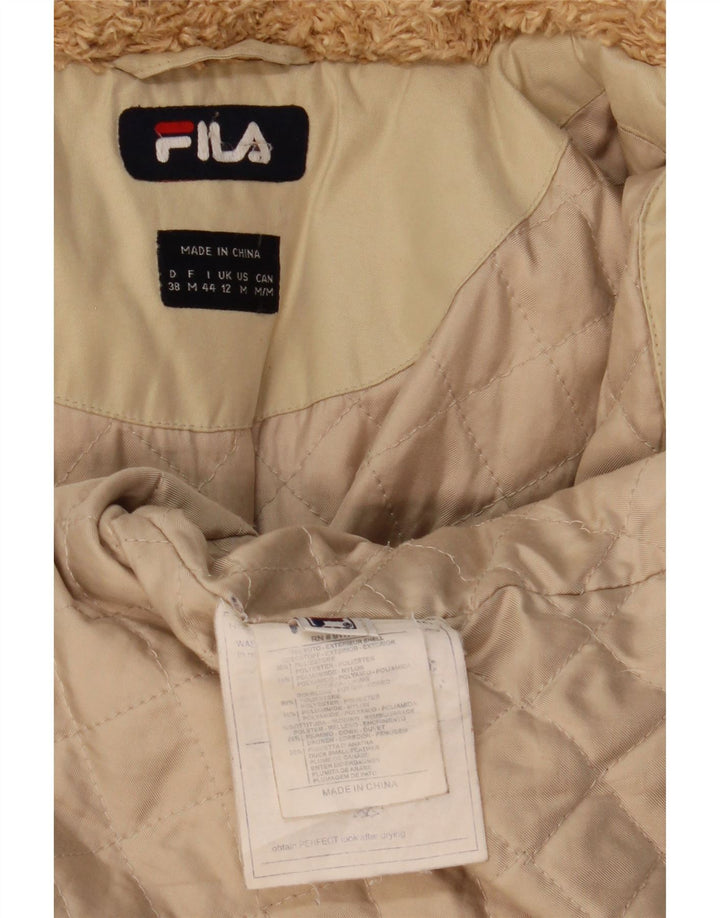 Fila Chaqueta cortavientos con capucha para mujer UK 12 Poliéster beige medio