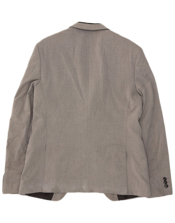 Zara Chaqueta tipo blazer con 1 botón para hombre EU 50 Gris medio