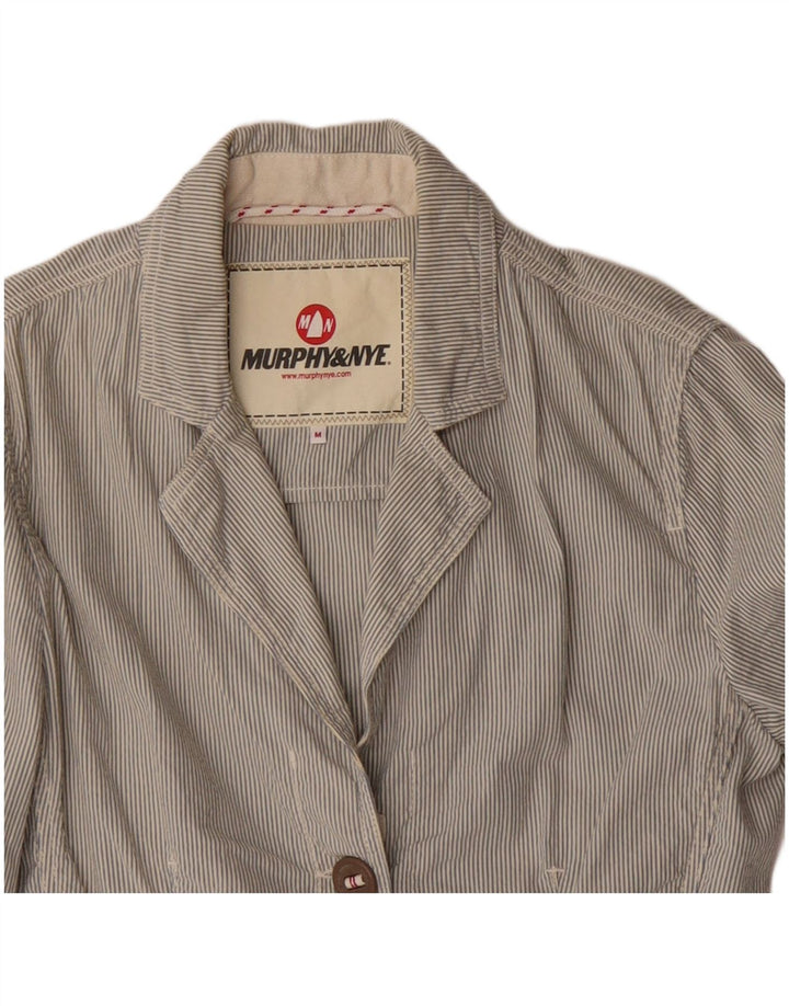 Murphy & Nye Chaqueta tipo blazer de 2 botones para mujer Reino Unido 44 Gris medio Rayas diplomáticas