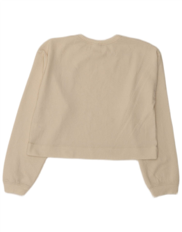 Zara Top Crop Graphic Manga Larga Niña 13-14 Años Blanco Poliéster