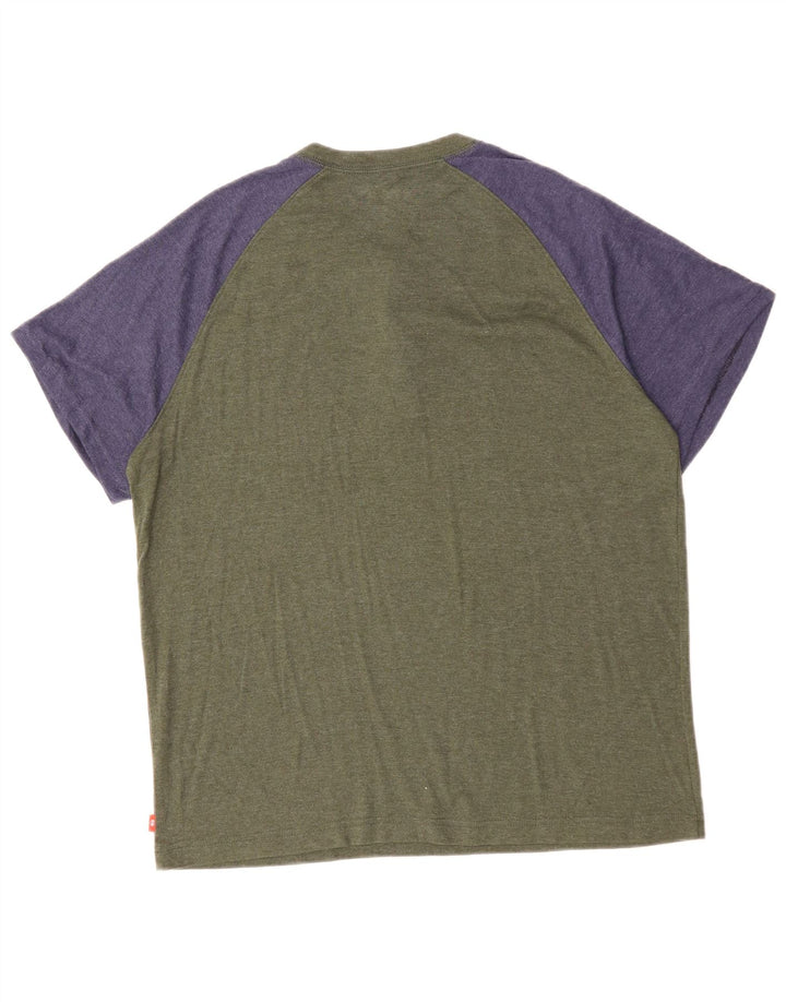 IZOD Camiseta para hombre Top Medium Khaki Colorblock