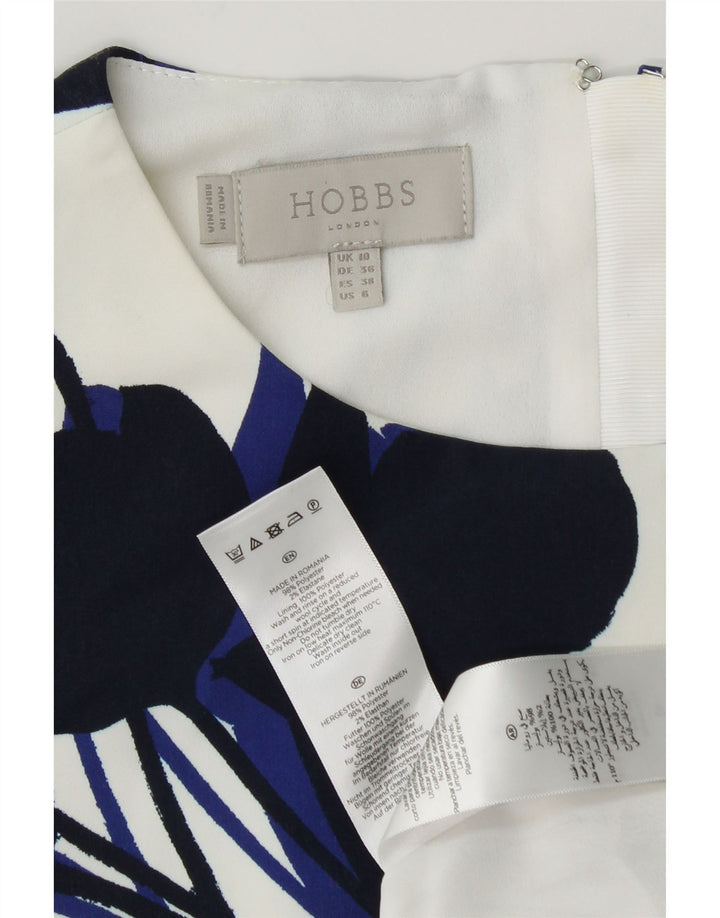 Hobbs Vestido tubo para mujer UK 10 Pequeño poliéster floral blanco