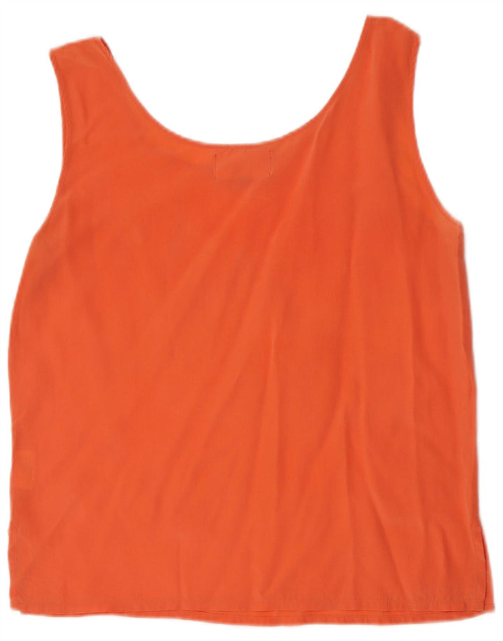 HANAITI Top sin mangas para mujer UK 14 Seda naranja mediana