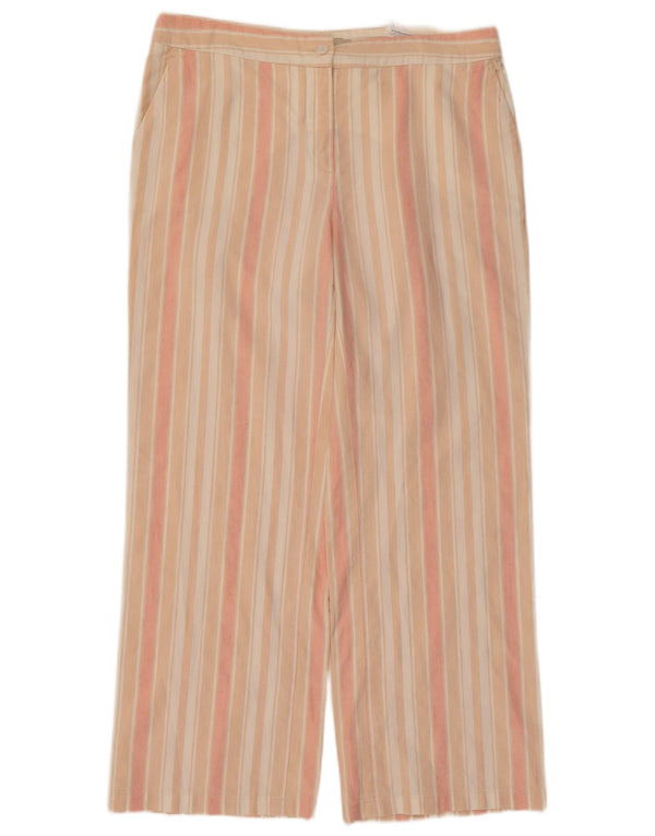 Henry s Pantalones Chinos Rectos para Mujer IT 44 Medium W34 L27 Beige Rayas