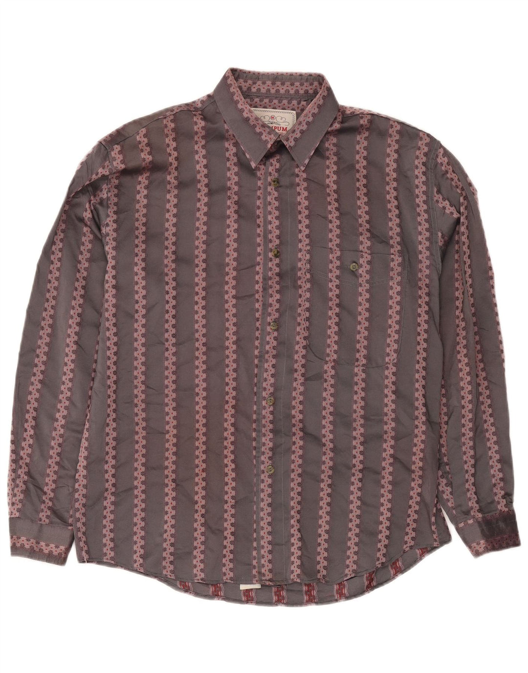 Camisa Wampum Hombre Gris Medio Geométrico Acrílico Clásico
