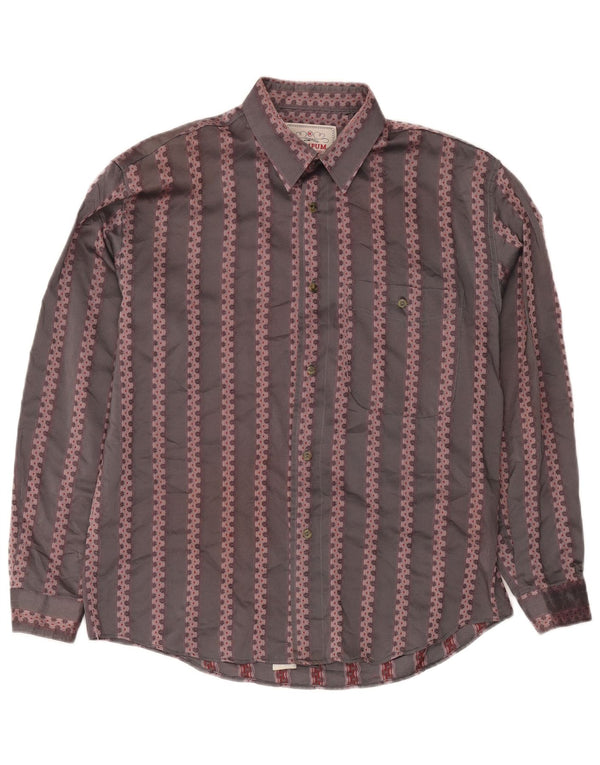 Camisa Wampum Hombre Gris Medio Geométrico Acrílico Clásico