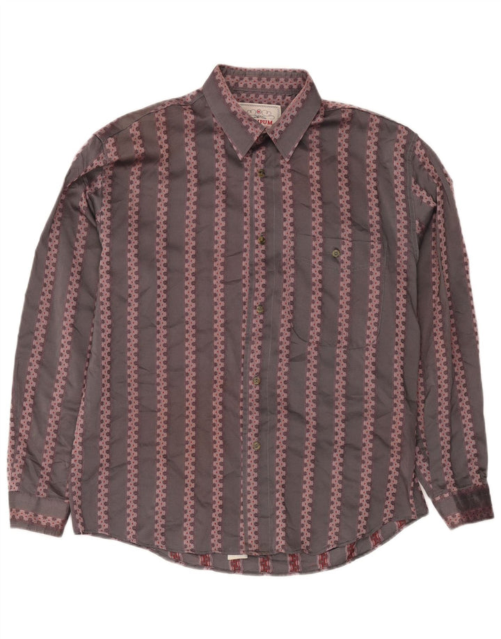 Camisa Wampum Hombre Gris Medio Geométrico Acrílico Clásico