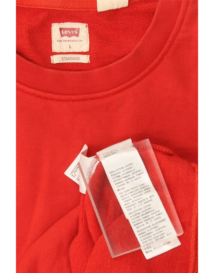 Levi's Hombre Sudadera Estándar Jumper Grande Algodón Rojo