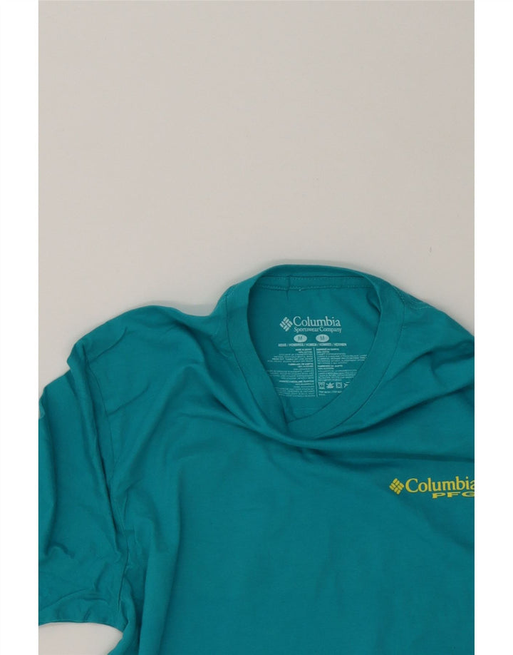 COLUMBIA Camiseta gráfica para hombre Top Algodón turquesa medio