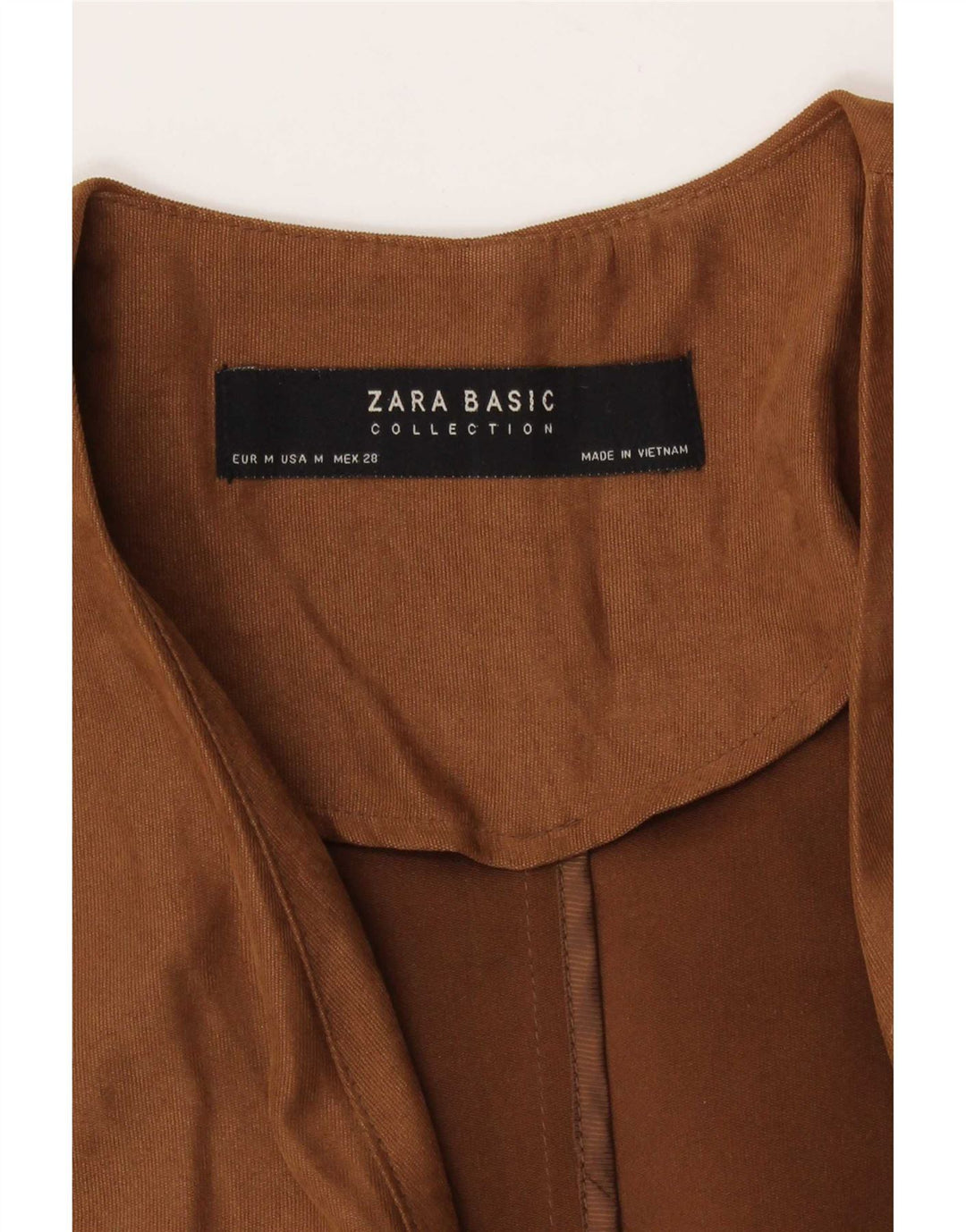 Zara Mujer Cárdigan De Manga 3/4 Top UK 44 Marrón Medio