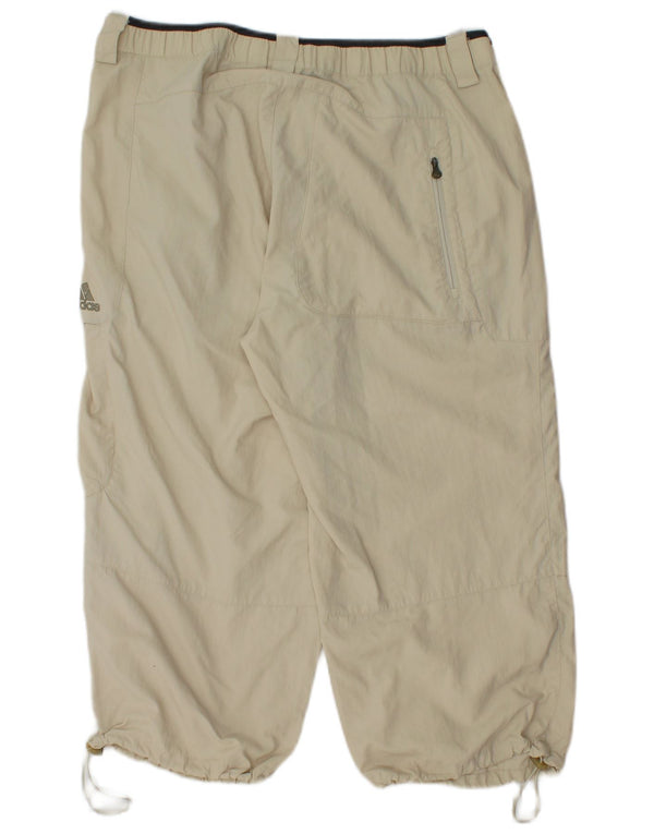 Adidas Hombre Climalite Capri Cargo Pantalones W36 L21 Poliamida Beige
