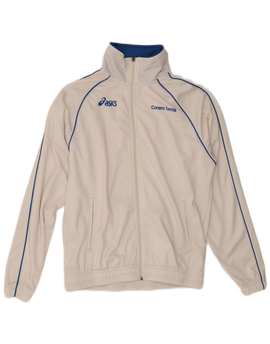 Asics Hombre Chándal Top Chaqueta Pequeña Poliéster Blanco