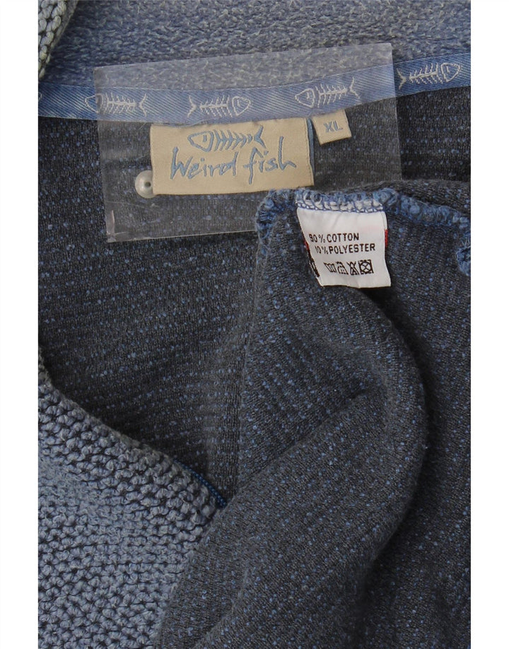 Weird Fish - Sudadera con cuello y cremallera para hombre, talla XL, algodón azul