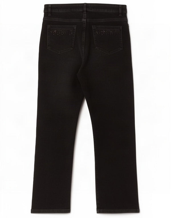 Marks & Spencer Jeans rectos para mujer UK 12 Medium W30 L26 Algodón negro