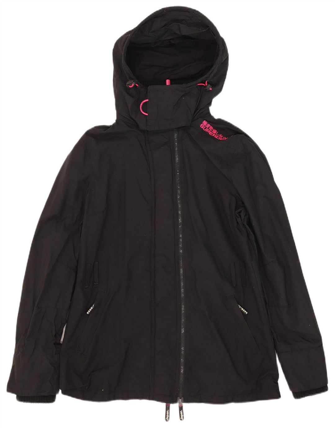 Superdry Mujer Windmac Chaqueta Cortavientos Con Capucha UK 46 Large Nylon Negro