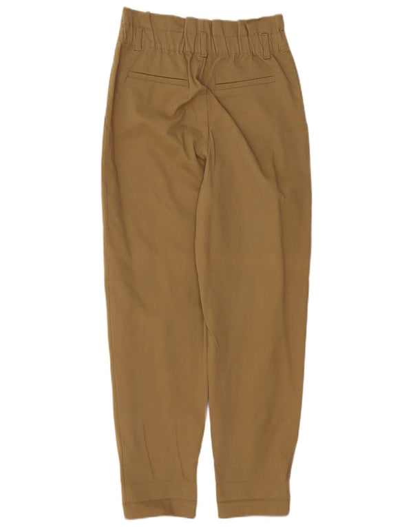 Zara Mujer Pantalón Chino Tapered XS W24 L25 Algodón Beige
