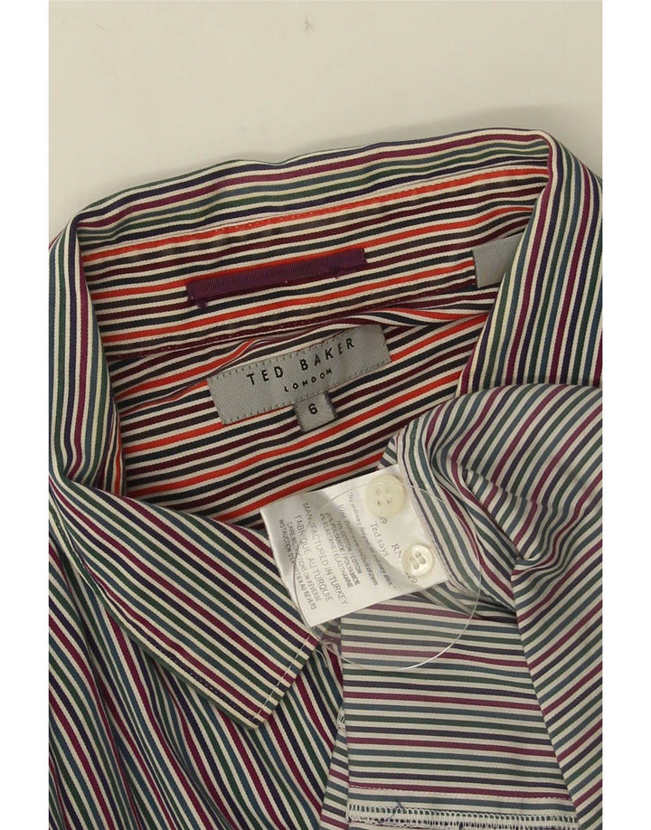 Ted Baker Camisa para hombre Talla 6 2XL Algodón a rayas multicolor
