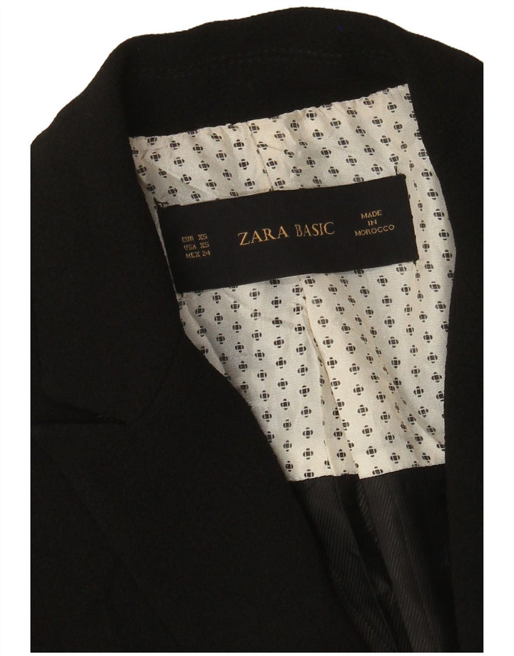 Zara Mujer Chaqueta Blazer De 1 Botón UK 6 XS Negro