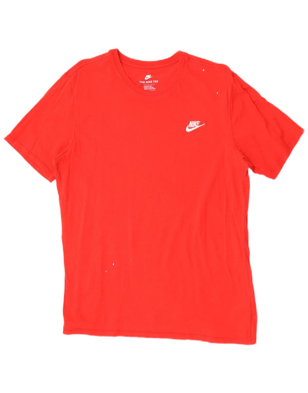Nike Camiseta de corte atlético para hombre, talla grande, algodón rojo