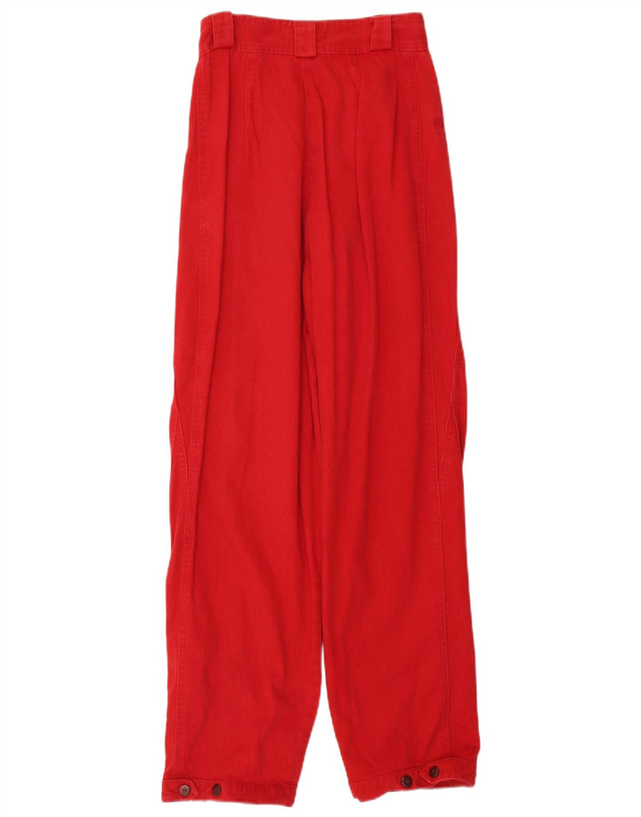 Vintage Mujer Pegged Casual Pantalones W24 L29 Rojo