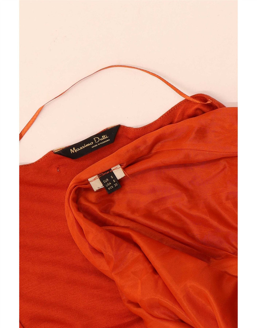 Massimo Dutti Vestido Básico Mujer UK 40 Small Naranja