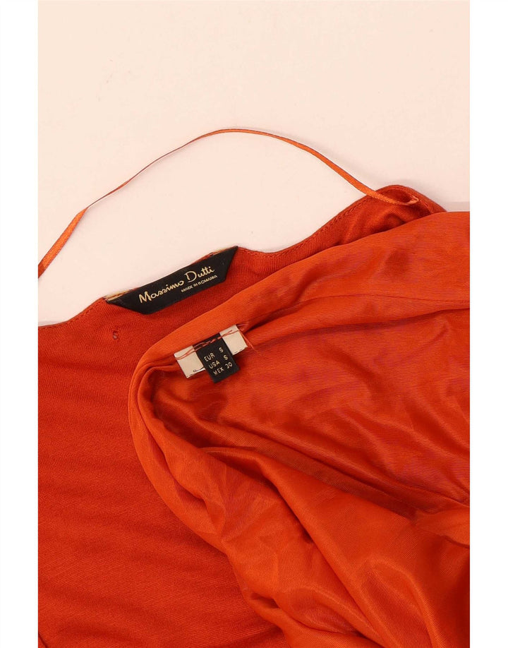 Massimo Dutti Vestido Básico Mujer UK 40 Small Naranja