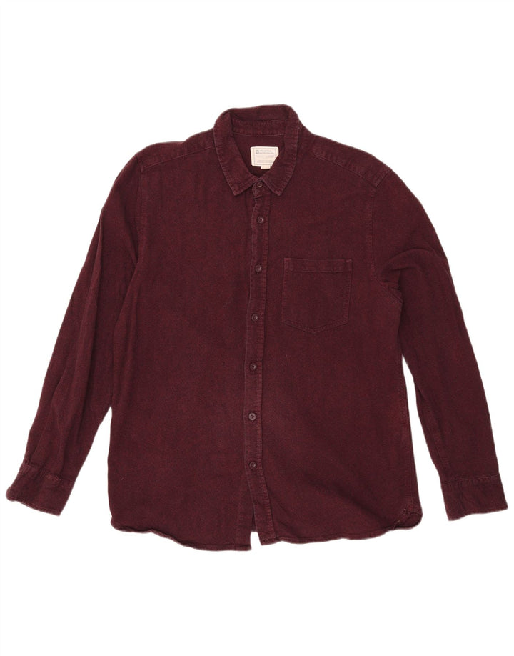 Camisa de franela para hombre de Mountain Warehouse Algodón burdeos grande