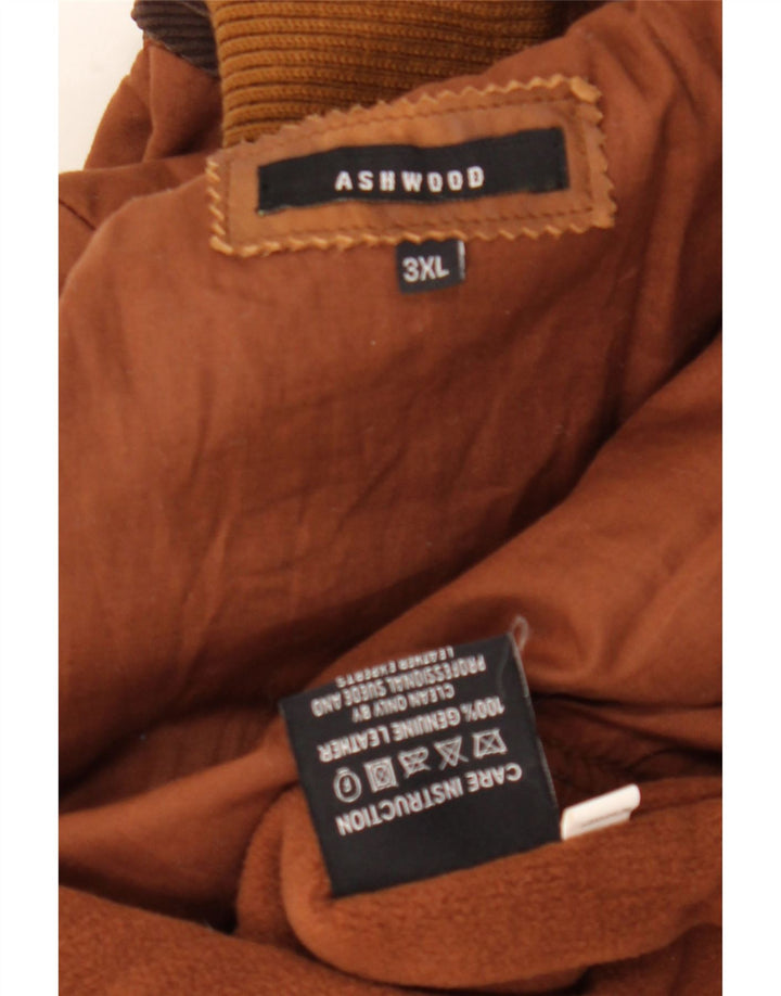 Ashwood Chaqueta de cuero para hombre UK 46 3XL Cuero marrón