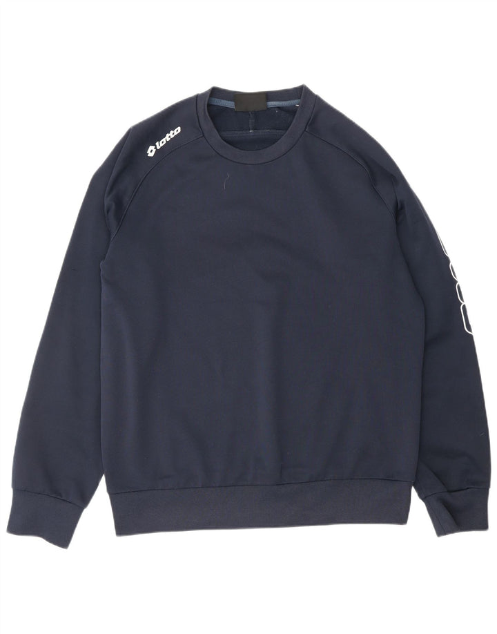 LOTTO Hombre Sudadera Gráfica Jersey Medium Azul Marino