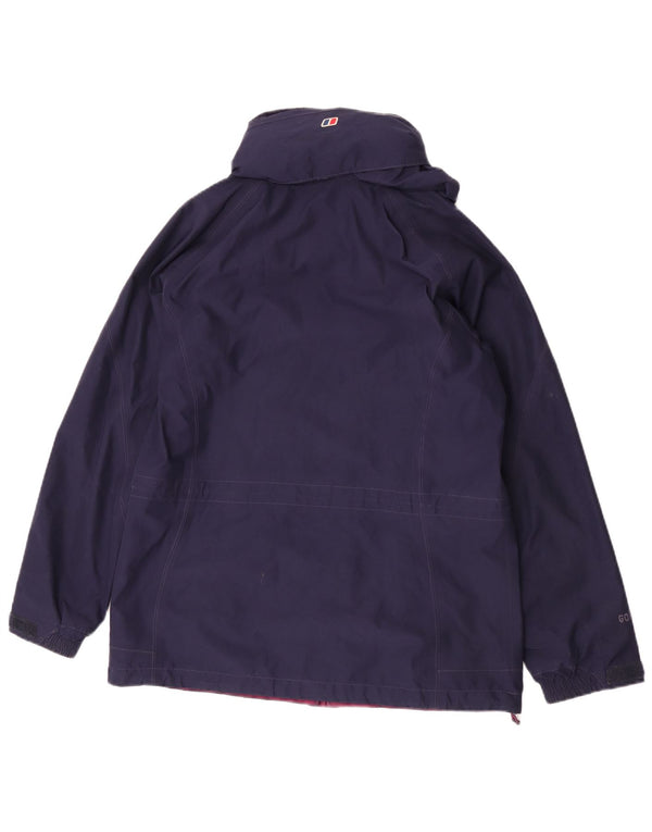 Berghaus Chaqueta impermeable con capucha para mujer UK 40 Mediana Azul marino Poliéster