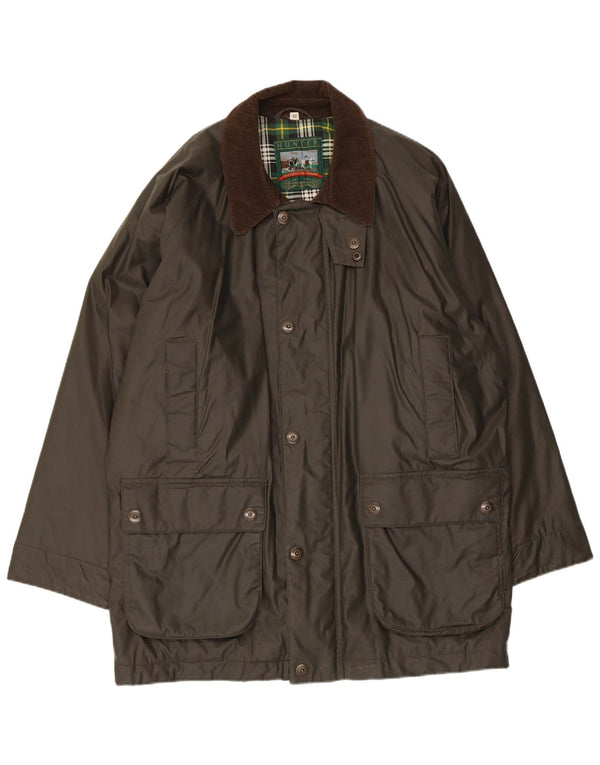 Hunter Chaqueta de algodón encerado para hombre IT 52 XL Algodón caqui
