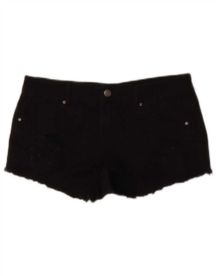 Zara Shorts De Mezclilla Para Mujer EU 38 Small W28 Negro