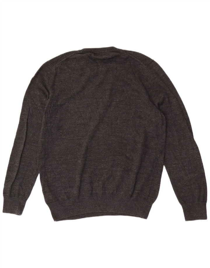 Marks & Spencer Jersey de cuello redondo para hombre de algodón moteado gris medio