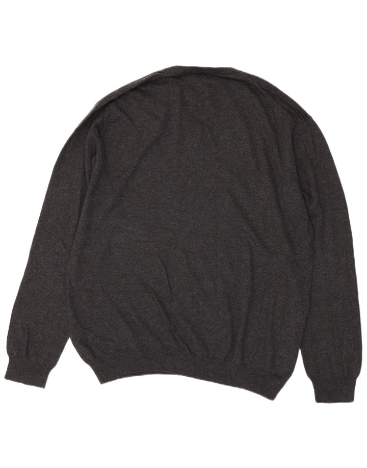 Gant Jersey con cuello en V para hombre, talla 2XL, algodón gris