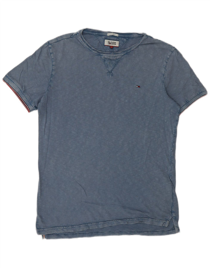 Tommy Hilfiger - Camiseta para hombre, talla grande, algodón azul