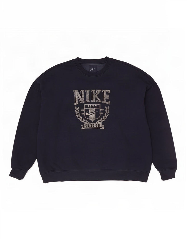 Nike Oregon Graphic Sudadera De Corte Suelto Jersey De Punto Medio Azul Marino