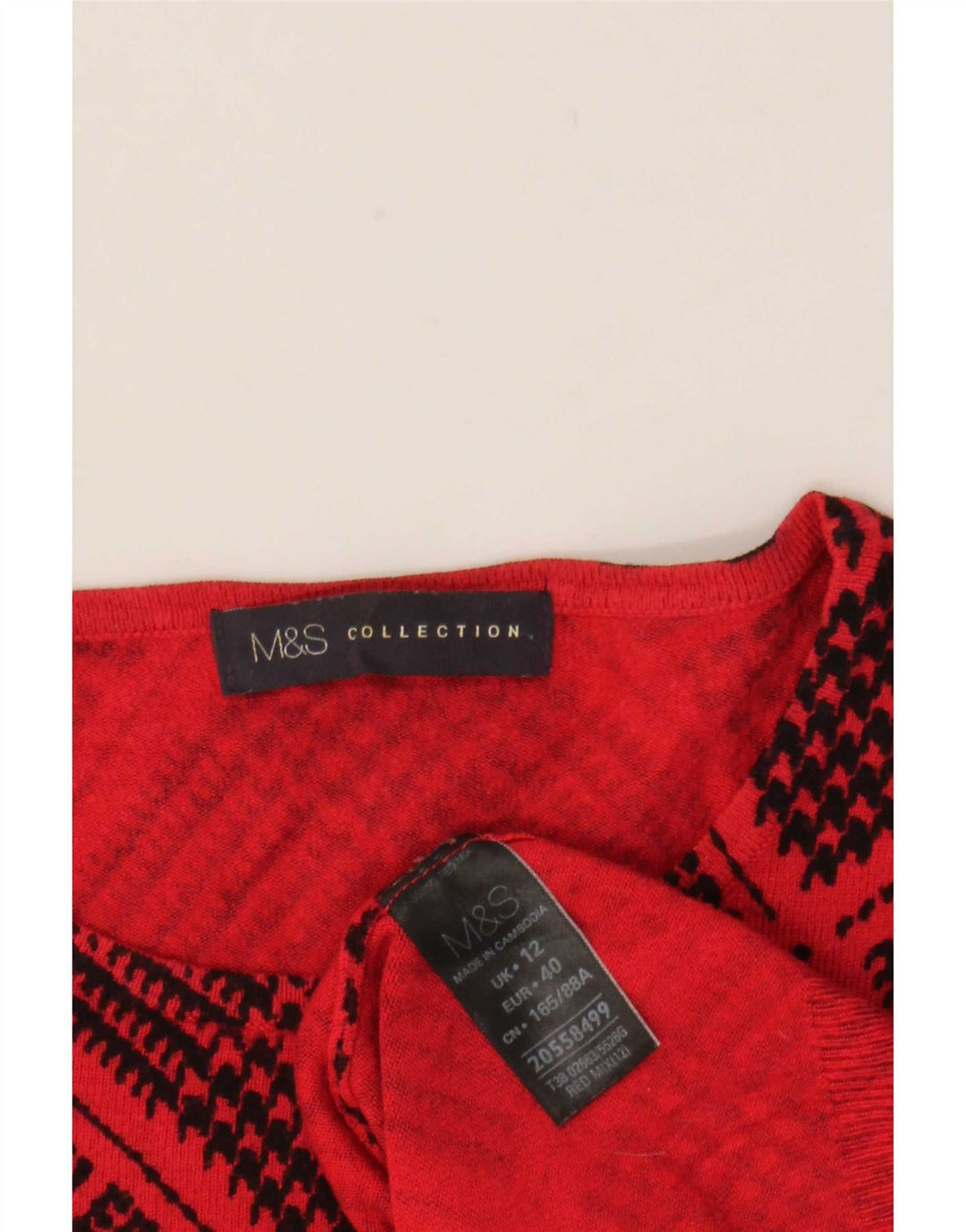 Marks & Spencer suéter con cuello barco para mujer, talla 40, talla M, color rojo